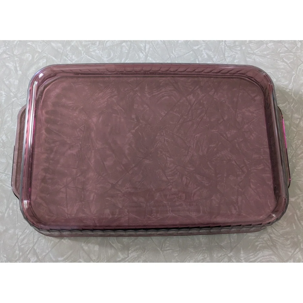 Vintage Ribbed Amethyst Purple Pyrex 9x13 3qt Baking Dish #233‎